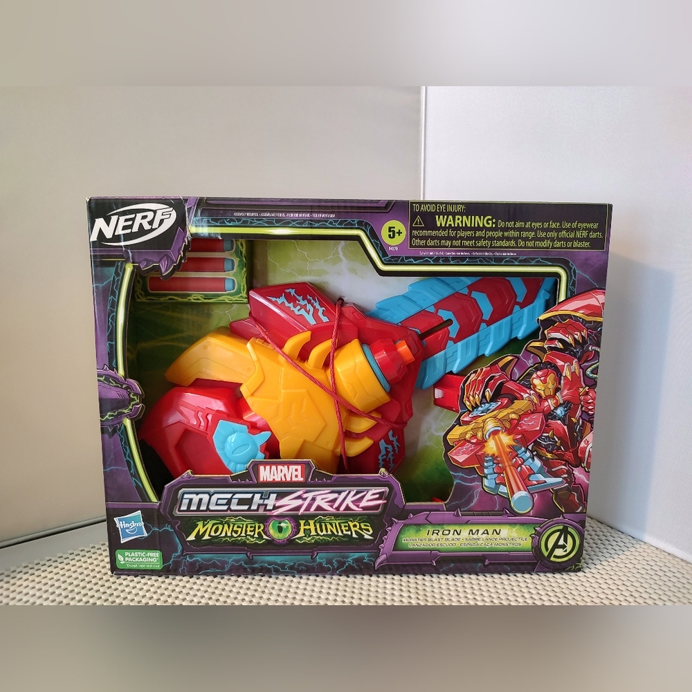 Nerf Iron Man Monster Blast Blade Marvel Mech Strike Monster Hunters NWT